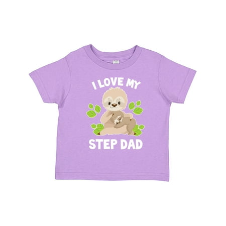 

Inktastic Cute Sloth I Love My Step Dad with Green Leaves Gift Toddler Boy or Toddler Girl T-Shirt