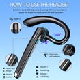 thumbnail image 3 of Hsility Auriculares Bluetooth para teléfonos celulares 500 horas de tiempo de espera con funda de carga LED, micrófono giratorio de 270 grados, manos libres, versión Bluetooth 5.1, 3 of 5