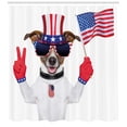 thumbnail image 3 of Ambesonne 4th of July Shower Curtain, Funny House Pet, 69"Wx84"L, Multicolor, 3 of 3