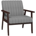 thumbnail image 1 of HOMCOM Chaise d'Appoint Moderne avec Pieds en Bois Dossier Capitonné pour Chambre, 1 of 10