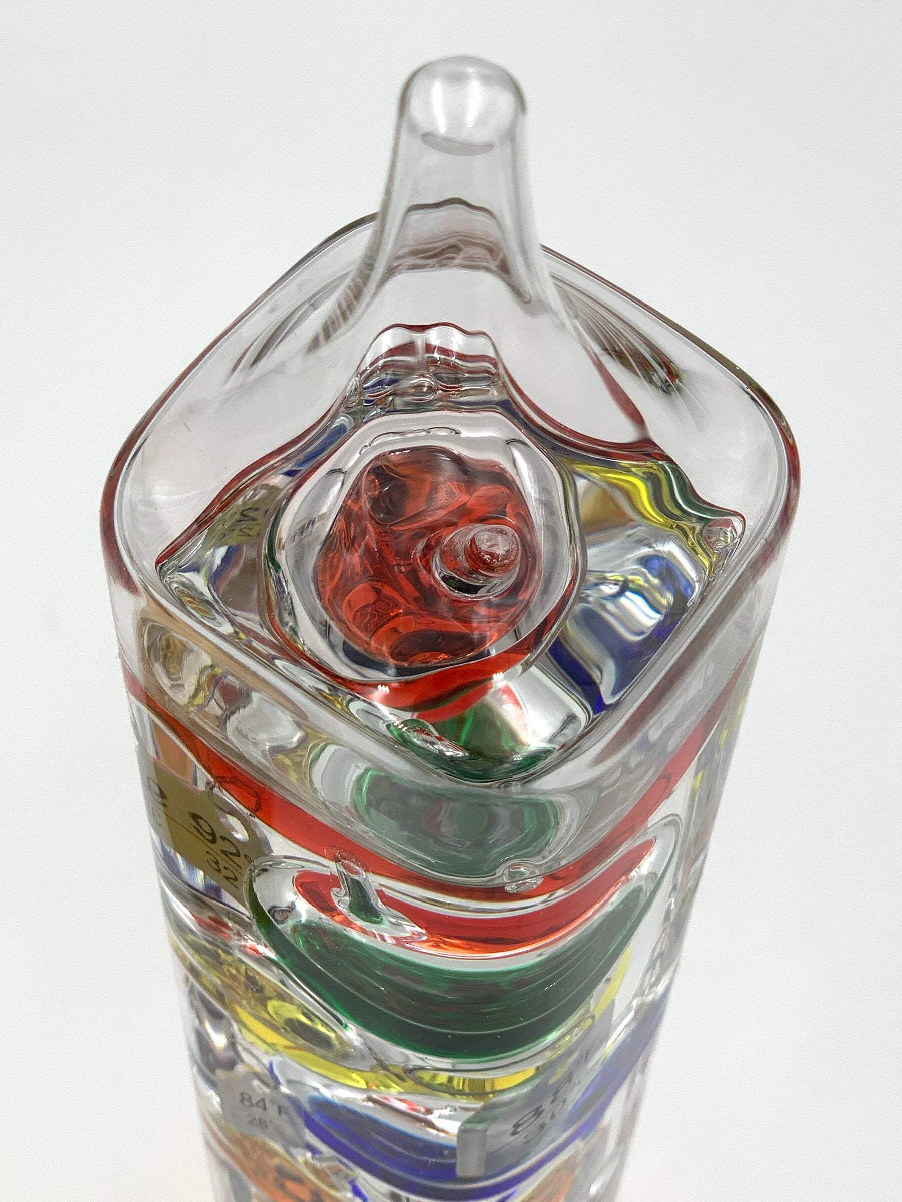 20" Tall Square Tube Galileo Thermometer With Wooden Base