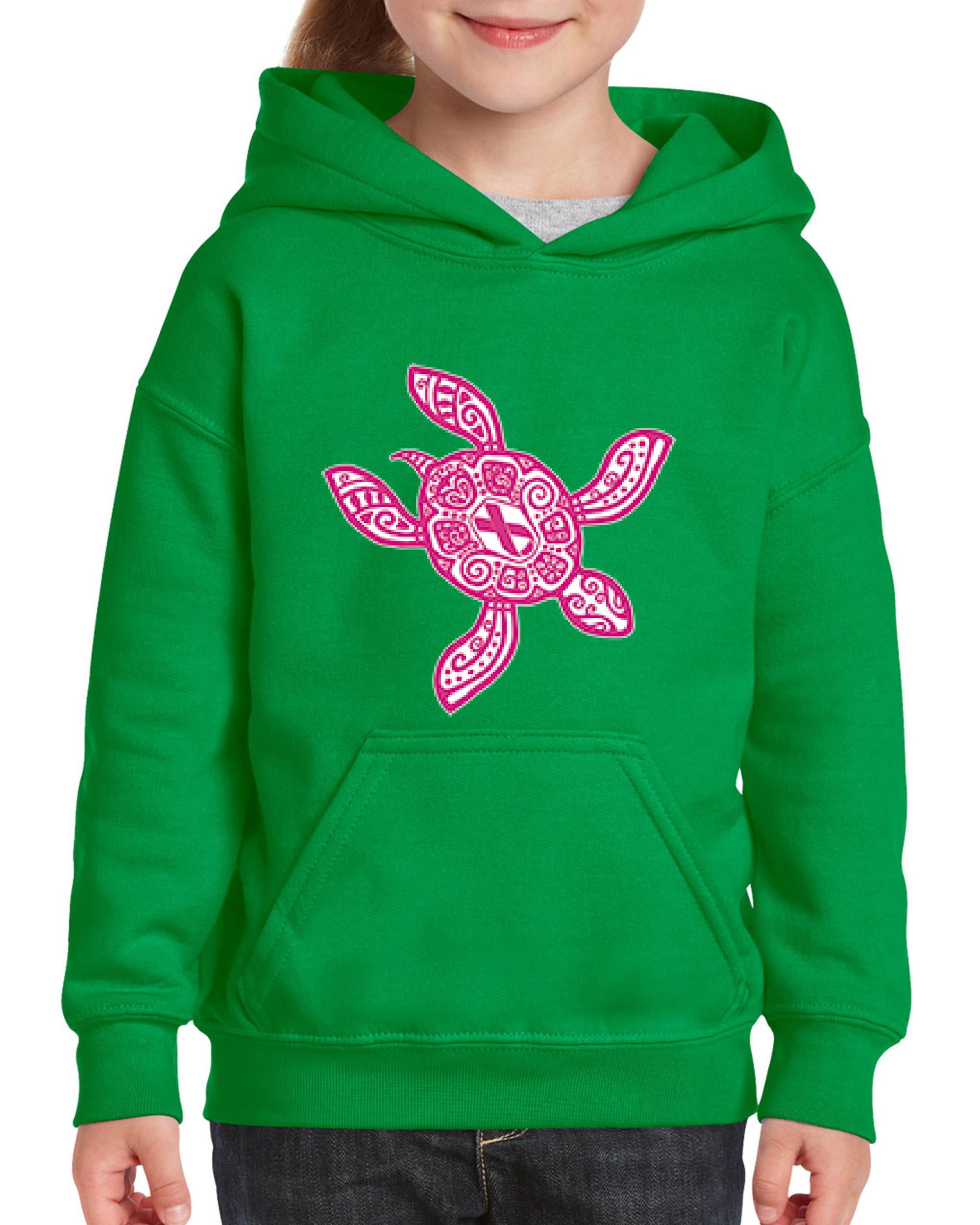 IWPF - Youth Pink Hawaiian Sea Turtle Hoodie For Girls and Boys ...
