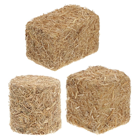 Liukekj 3-Pack Mini Hay for Crafts, Small Haystacks for Autumn Decor, Table Centerpiece Models, Rustic Fall Decoration