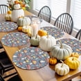 thumbnail image 3 of Fall Round Placemats Set of 4 Mushroom Place Mats Thanksgiving Woven Placemat Blue Polka Dots Plant Circle Braided Table Mat for Kitchen Dining Table Autumn Party Home Decor 15 Inch, 3 of 9