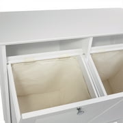 RiverRidge Ellsworth Double Tilt-Out Laundry Hamper Cabinet with Cloth Storage Bag - White