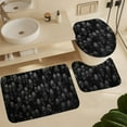 thumbnail image 5 of 4 Piece Grey Cool Colors Tartan Art Shaggy Rugs + Contour Mat & Lid Cover Rubber Backing + Quick Dry Shower Curtain set  for Dorm Room, Tub and Shower, 5 of 7