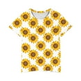 thumbnail image 4 of Zpanxa T-Shirts pour Filles Imprimé Stylé Col Rond Manches Courtes Été Décontracté Haut en Coton 7-8 Ans, 4 of 4