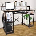 thumbnail image 3 of SHCKE 46.4 inch Computer Desk, Gaming Desk Home Office Desk Writing Desk Study Work Writing Table with Monitor Stand Shelf, Computer Desk with Keyboard Tray, 3 of 8