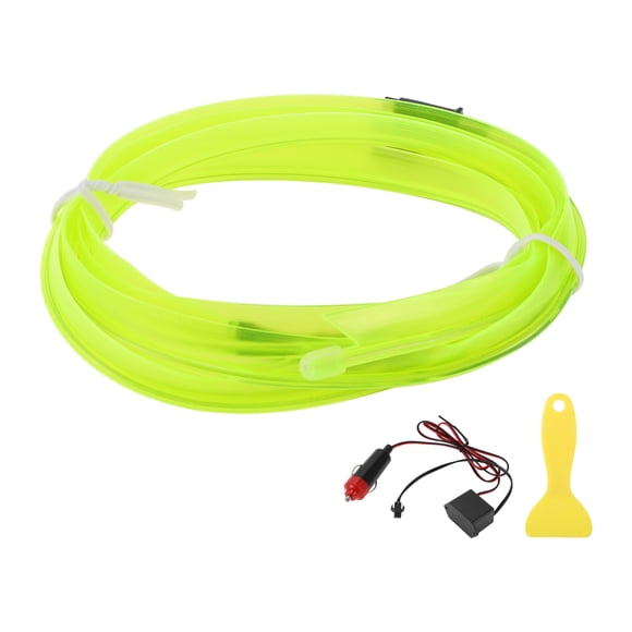 Cuerda de luz LED EL de 1m Unique Bargains, tira de luz brillante para decoración de automóviles, encendedor de cigarrillos (12v) verde fluorescente