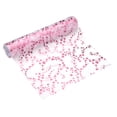 thumbnail image 1 of Caminito de mesa en forma de estrella rosa Uxcell, 11" x 30 pies, decoración de malla metálica con lentejuelas, 1 of 6