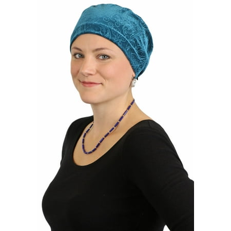 Vivien Chemo Beanie Luxury Velvet Brocade for Cancer