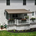 thumbnail image 2 of Awntech 16 Ft Maui Left Motorized Heavy Duty Patio Retractable Awning (192in x 9.25in x 120in), Brown/Tan Stripe, 2 of 8