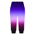 thumbnail image 5 of Scyoekwg Womens Capris Lightweight Mid Waist Capris Joggers Workout Athletic Yoga Pants Summer Casual Comfy Loose Gradient Color Trendy Ladies Capris Pants (Purple,S), 5 of 6