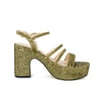 thumbnail image 6 of BLISSFUL STEP Women's Glitter Strappy Strap High Platform Chunky Heel Sandals Gold 7, 6 of 8
