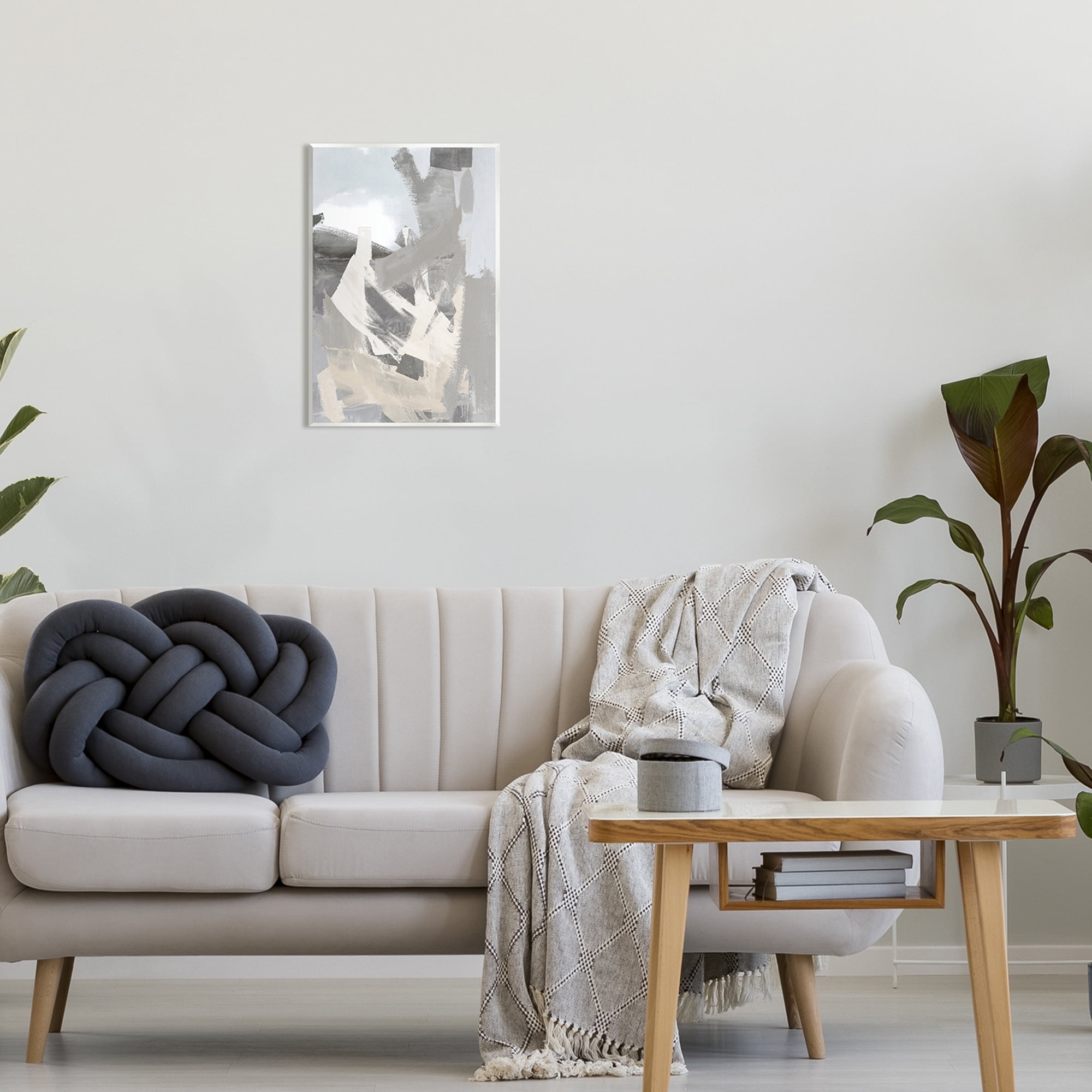Stupell Industries Chaotic Grey Painting Abstract Painting Unframed Art Print Wall Art, 13 x 19