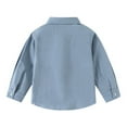 thumbnail image 4 of Mercatoo Toddler Baby Boys Shirt Lapel Collar Button Down Solid Lightweight Long Sleeve Tops Fall Casual Comfy Clothes, 4 of 7
