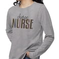 thumbnail image 2 of Charge Nurse Leopard Print Long Sleeve Shirt Unisex X-Large Grey, 2 of 5