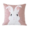 thumbnail image 6 of Tyidzon Easter Bunny Throw Pillow Cover, 18 x 18 inch Spring Floral Rabbit Holiday Cushion Case Easter Decorations for Home Sofa Couch Spring Decor, 6 of 6
