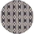 thumbnail image 4 of SAFAVIEH Micro-Loop Briony Diamond Striped Wool Area Rug, Charcoal/Ivory, 3' x 5', 4 of 10