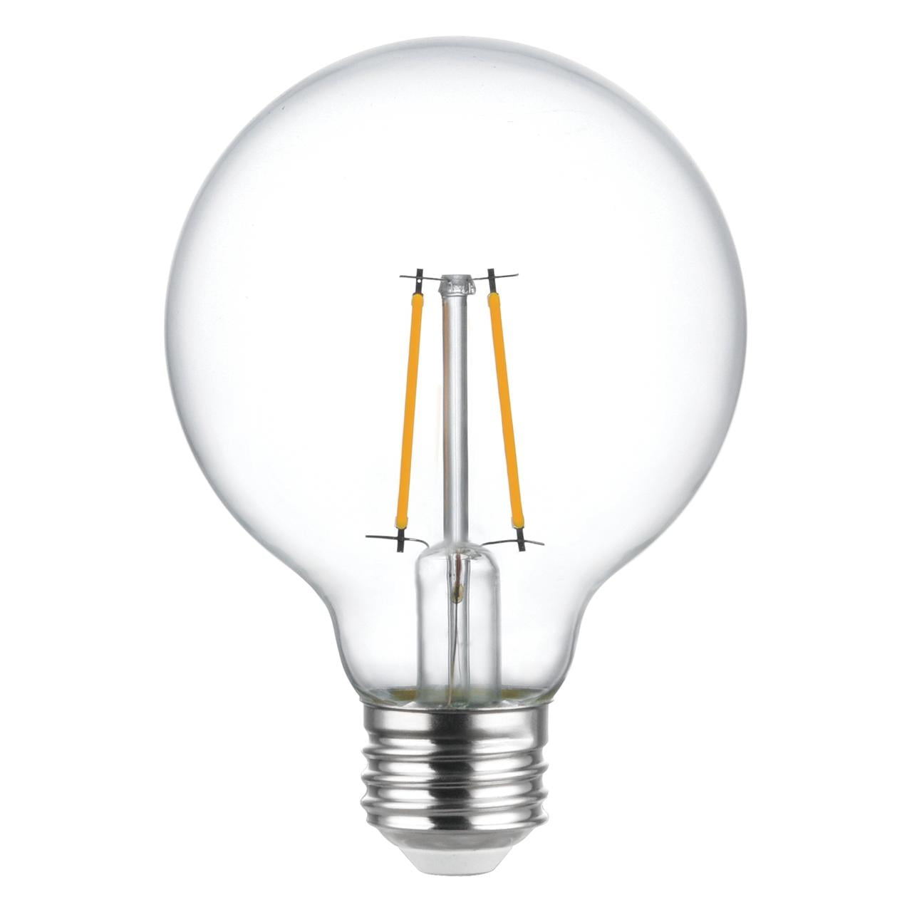 (2 pack) BH&G LED Bulb, 3-Watt (40W Equivalent) G25 Vintage Style, E26 Base, Dimmable, Soft White, 2-Pack