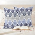 thumbnail image 4 of Outdoor Pillow Covers Pack of 2, Mid Century Flower Texture Waterproof Throw Pillowcase Cushion Cases, Retro Blue Gray Floral Art Decorative Pillow Cover for Couch Sofa Home Bed Patio, 4 of 9