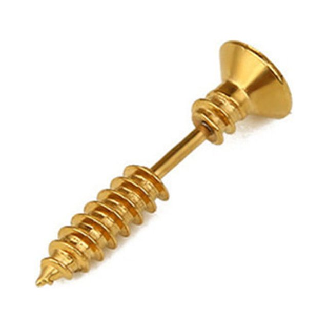 Pendiente de titanio con tornillo para Halloween, pendientes de acero inoxidable