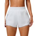 thumbnail image 3 of Running Shorts for Women,Quick Dry Athletic Sports Shorts Workout Gym Shorts with Zip Pocket White XL, 3 of 7