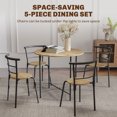 thumbnail image 4 of HOMCOM Dining Table Set for 4 Space Saving Kitchen Table and Chairs Natural, 4 of 10