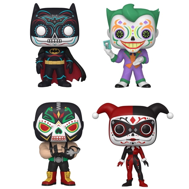 Funko Heroes: POP! Dia De Los DC Collectors Set - Bane, Batman, Harley Quinn, Joker Funko -