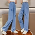 thumbnail image 5 of Girls' Jeans Elastic High Waist Wide Leg High Waist Denim Pants Pants for Teen Girls Girls Baggy Jeans Size 11-12 Years Girls Fashion, 5 of 9