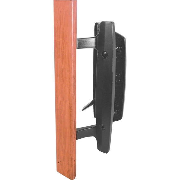 Juego de manillas corredizas de vidrio para puertas PRIME-LINE C 1131, color negro