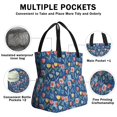 thumbnail image 3 of Pioneer Flower Floral Print Pattern Drawstring Lunch Bag Women - Drawstring Lunch Bag Insulated for Work Office - Stain-Resistant Large Lunchbags for Women with Multi-Pockets, 3 of 6