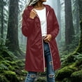 thumbnail image 2 of Rain Jackets for Women Lightweight Waterproof Long Rain Coat Hooded Zipper Outdoor Rain Jacket Spring Fall Windbreaker with Pockets, 2 of 9