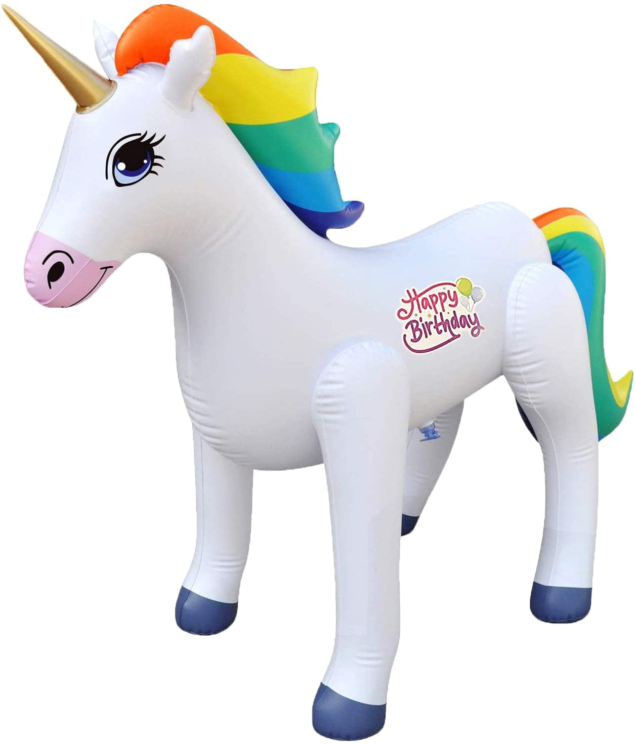 Large 24-Inch Inflatable Rainbow Unicorn - Colorful Pool Float & Birthday Party Decoration 5 thumbnail image