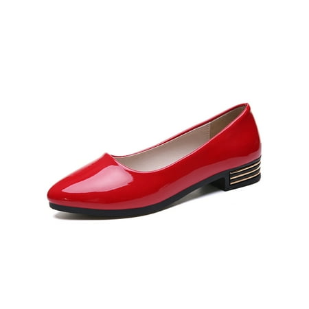 

Ritualay Ladies Casual Shoes Non-slip Dress Shoe Slip On Flats Fashion Anti-Slip Pumps Party Formal Comfort Red 7