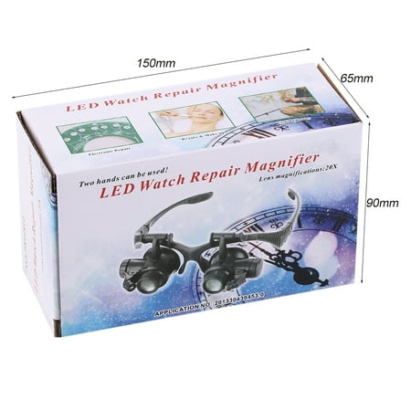 1pc 20x Magnifier Magnifying Eye Glasses Loupe Lens Jeweler Watch Repair Tool jeweler's loupe Handsfree eyeglasses legs