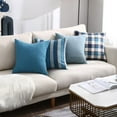 thumbnail image 2 of Farmhouse Buffalo Check Plaid Stripe Throw Pillow Covers Square Cushion Case Polyester Linen Home Decor, 18 x 18 Inches, 2 of 4