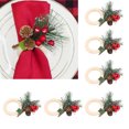 thumbnail image 1 of Anillo de Servilleta de Mesa de NaviDad, Anillo de Servilleta de Pino Coneño Hecha A Mano 6pcs Único para Fiesta de Cumpelaños, 1 of 7