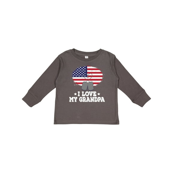 Inktastic I Love My Grandpa Military Grandson Boys or Girls Long Sleeve Toddler T-Shirt