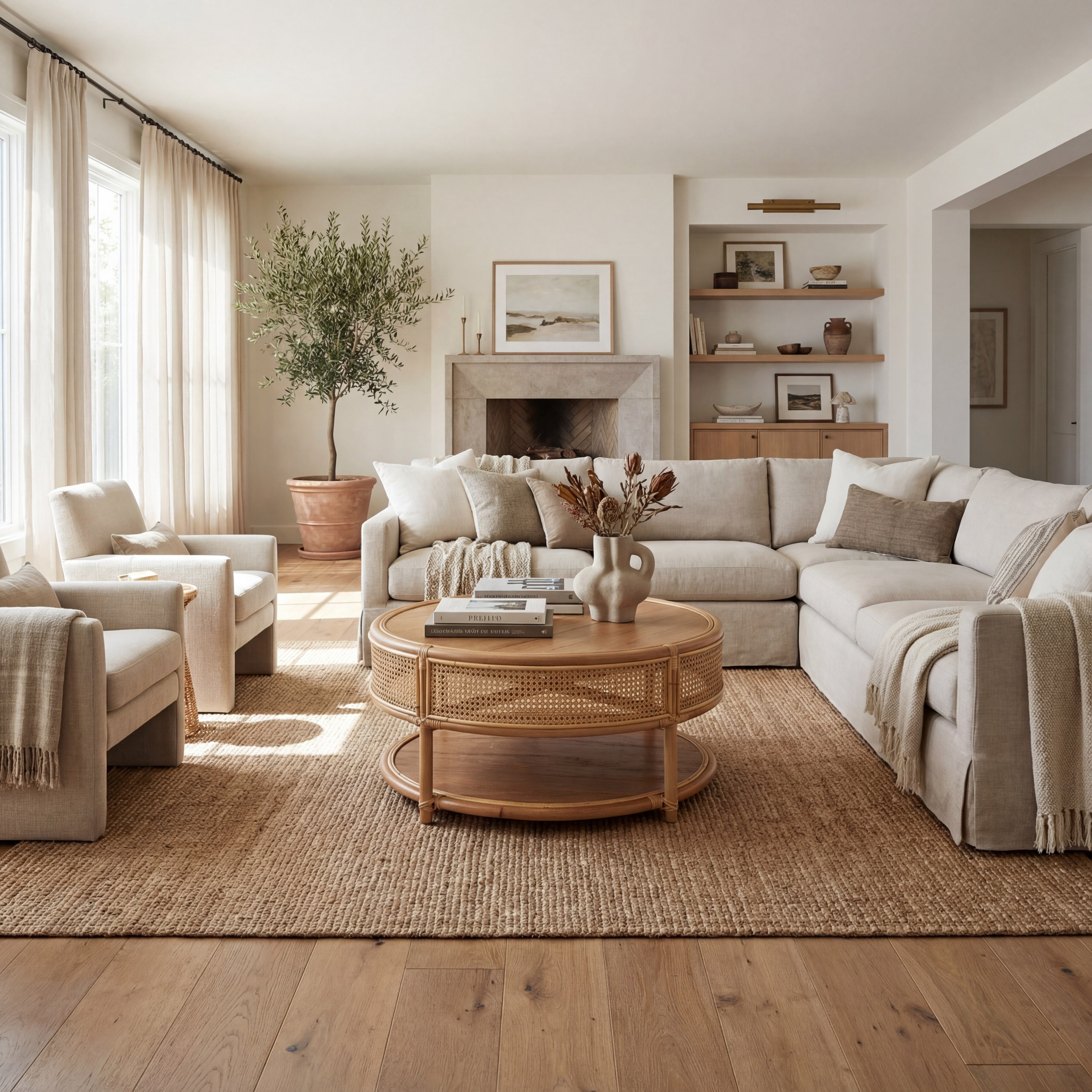 Safavieh Arvid Modern Storage Rattan Coffee Table, Natural
