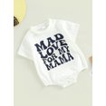 thumbnail image 3 of Genuiskids Newborn Baby Girls Boys Summer Romper T Shirt Letter Print Short Sleeve One Piece Snap Closure Jumpsuits Western Baby Boho Bodysuits Mother's Day Outfit, 3 of 8
