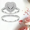 thumbnail image 6 of Opolski 2Pcs/Set Ring Attractive Decorative Alloy Delicate Heart Shape Rhinestone Women Bridal Ring for Wedding, 6 of 8
