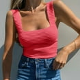 thumbnail image 3 of Lovskoo Summer Tops for Women 2024 Tank Tops Spaghetti Strap Sleeveless Solid Color Trendy Comfortable Breathable Blouses Tops Pink, 3 of 8