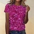 thumbnail image 2 of Women's Sparkly T-Shirts Carnival Printed Short Sleeve Round Neck Tunic Tops 2026 Trendy Casual Classic Fit Pullover Tees, 2 of 4
