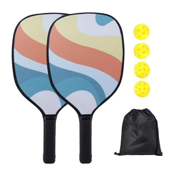 Set of 2, Comfort Grip Rackets, Lightweight Racquets with 4 Pickle