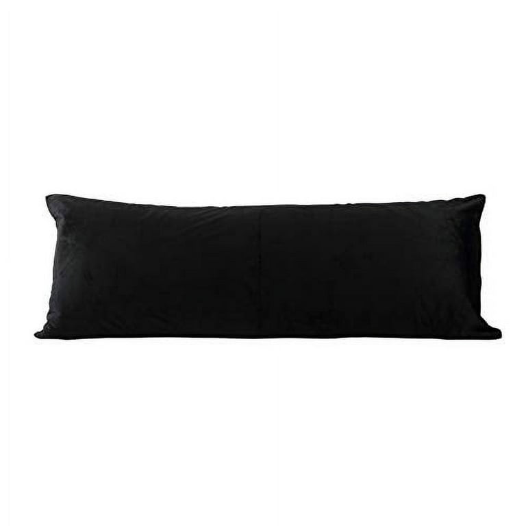 EVOLIVE Soft Micromink Faux Fur Faux Suede Body Pillow Cover Replacement with Zipper Closure Black 21 X54 Walmart