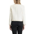 thumbnail image 3 of INSPIRE CHIC Women's Tweed Blazer Long Sleeve Work Office Short Jacket 2XL White, 3 of 5