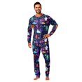thumbnail image 2 of Halloween Pjs, Halloween Family Matching Pajamas Set, Purple Neon Ghost Door Pumpkin Stair Long Sleeve Sleepwear, Graphic Loungewear, Soft Cozy Holiday Nightwear for Parties & Gatherings, S, 2 of 7
