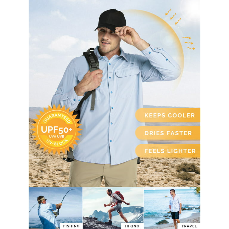 Men's Sun UV Protection Long Sleeve Fishing Shirts UPF Cooling