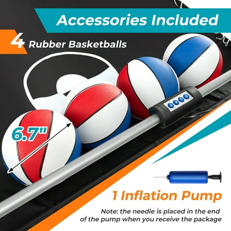 Costway - Dual Shot Basketball Arcade Game with 8 Game Modes Electronic Scoring - Green